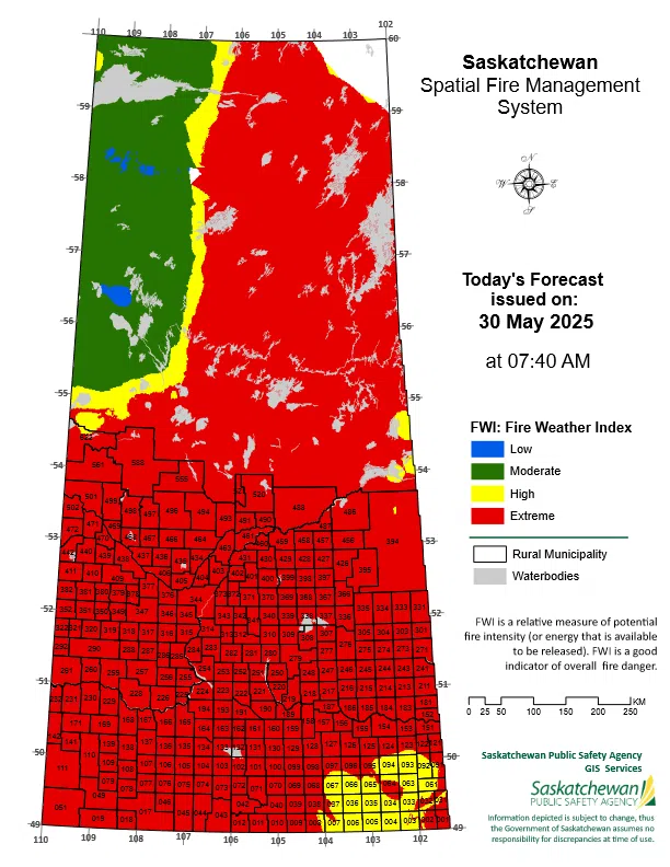Fire risk on May 30, 2025.