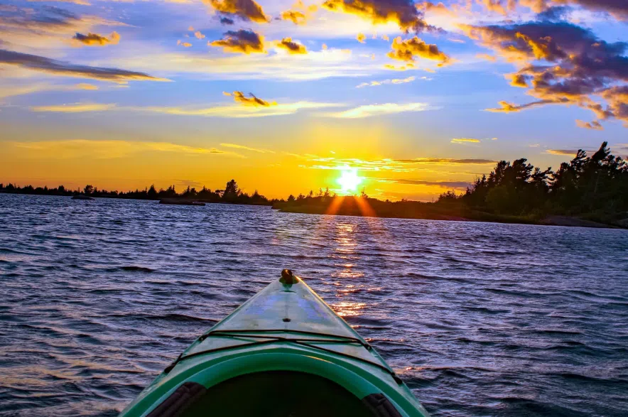 Kayak on lake.