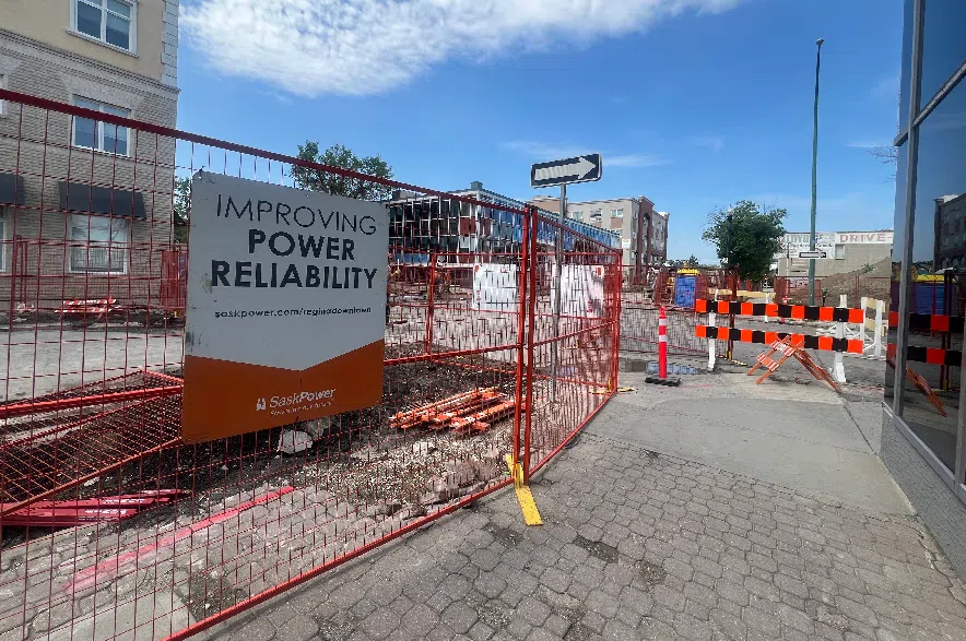 SaskPower crews are working on 11th Aveue from Albert Street to around Lorne Street.
