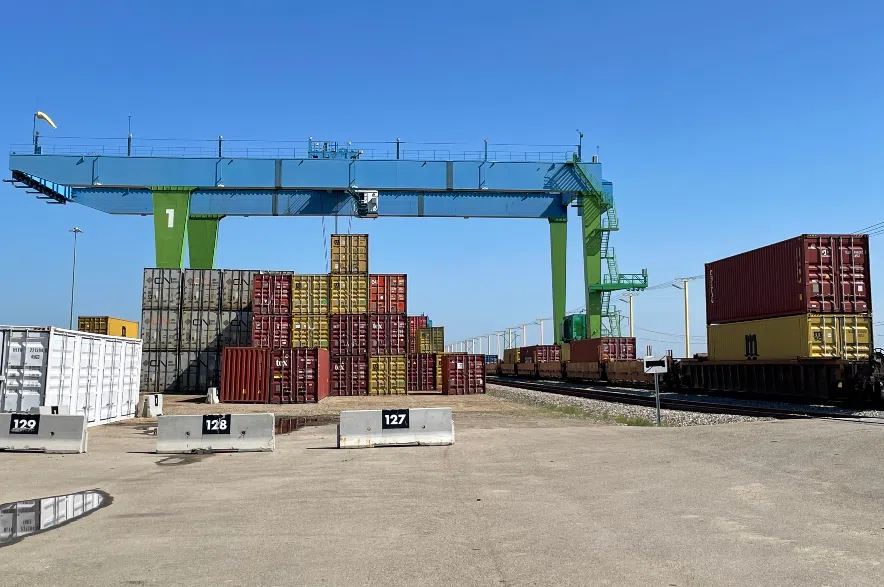 Containers waiting for transport.