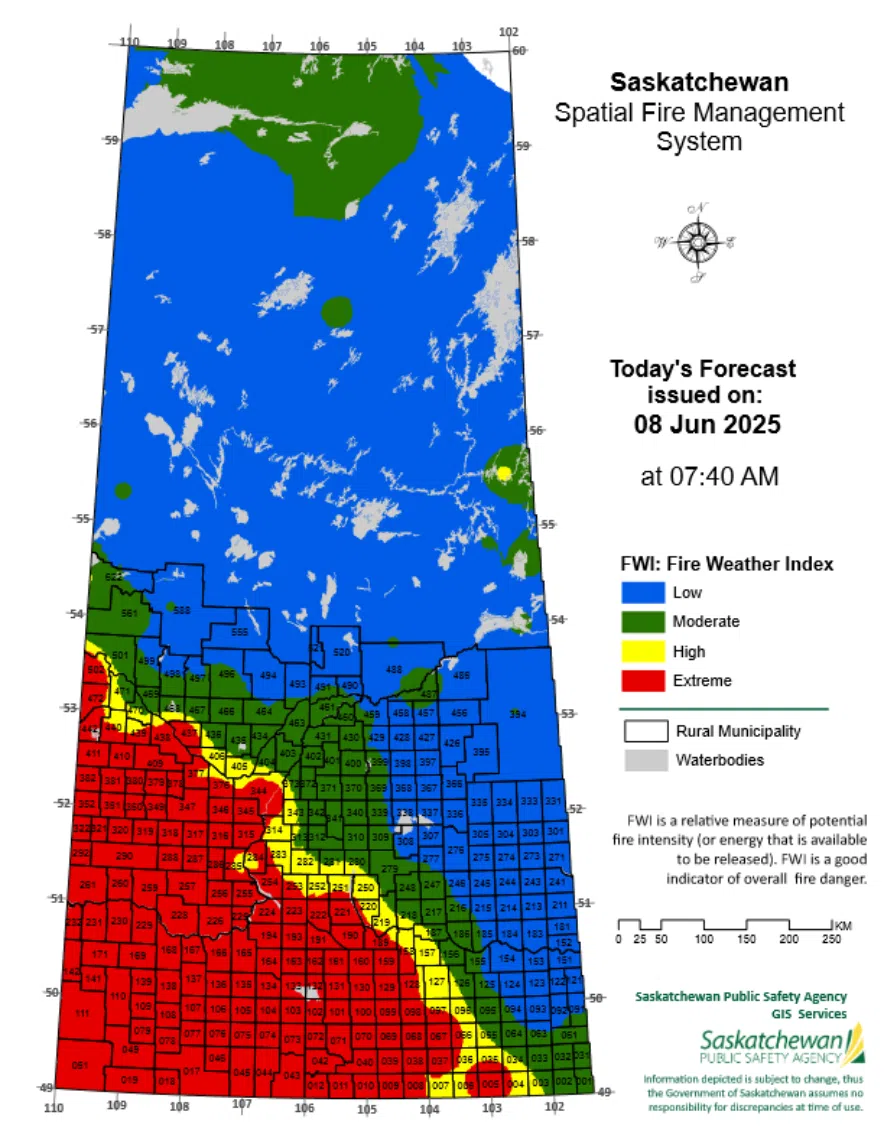Fire risk on June 8.