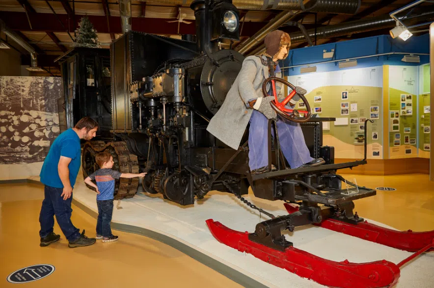 A man and child explore the exhibits at the Western Development Museum's North Battleford location. (WDM/Supplied)