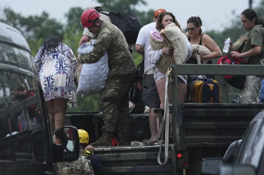 People rescued from Texas flood.