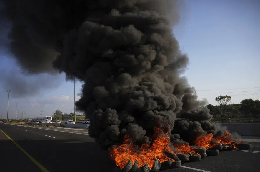 Burning tires.