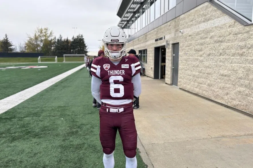 Regina Thunder quarterback Jackson Harnett.