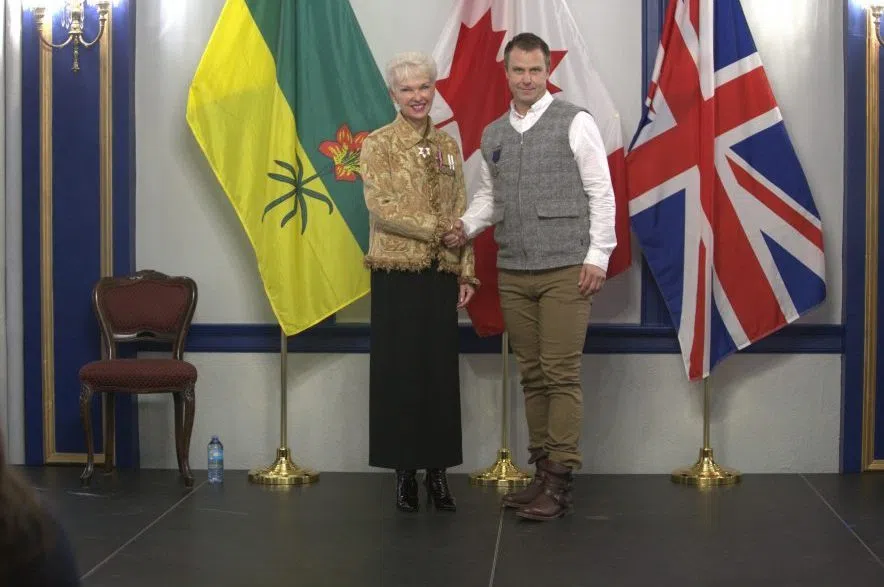 Lieutenant-Governor Bernadette McIntyre and Mark Dmyterko.