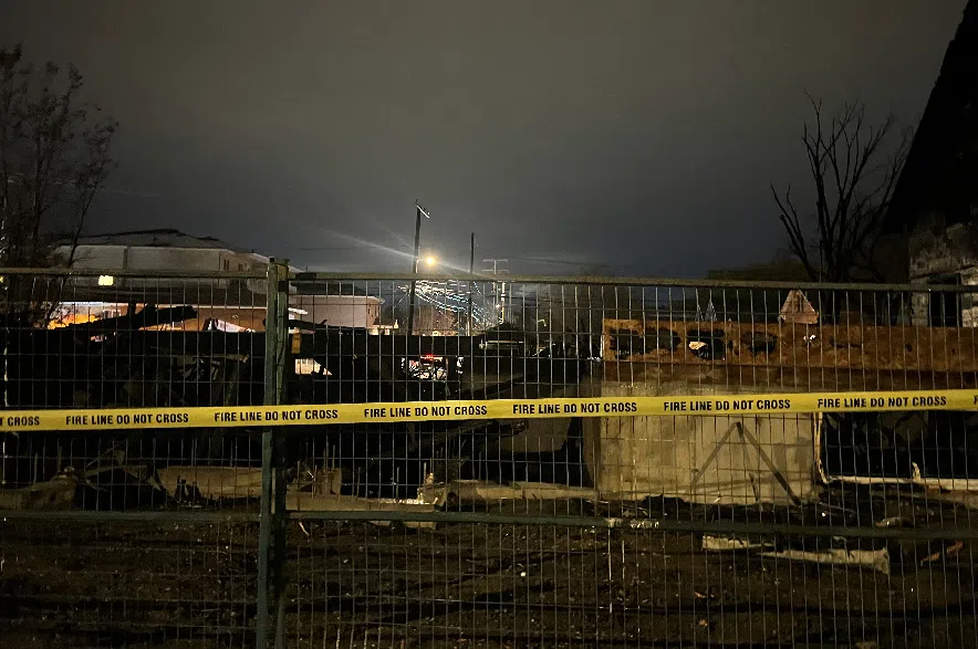 Significant damage to the multi-family home was visible on Tuesday.