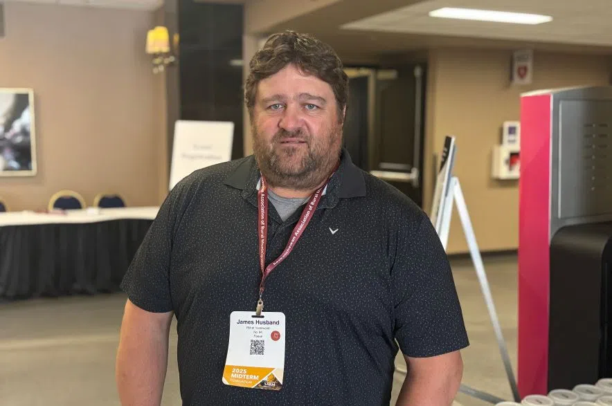 James Husband, Reeve of the RM of Hazelwood No. 94, stands inside the SARM midterm convention venue in Regina.