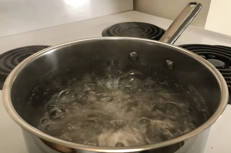 Water boiling in pot.