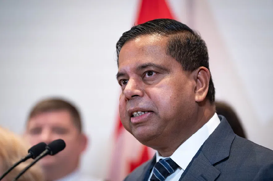Federal Minister of Public Safety Gary Anandasangaree, speaks during an announcement for new funding to support victims of crime, in Surrey, B.C. on Friday, November 28, 2025.