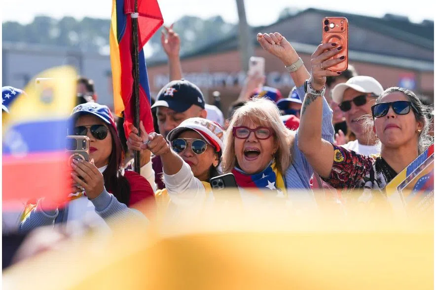 Celebrating people from deposing Maduro in Texas