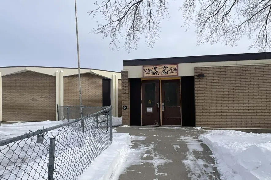 Dieppe School building shown in winter.