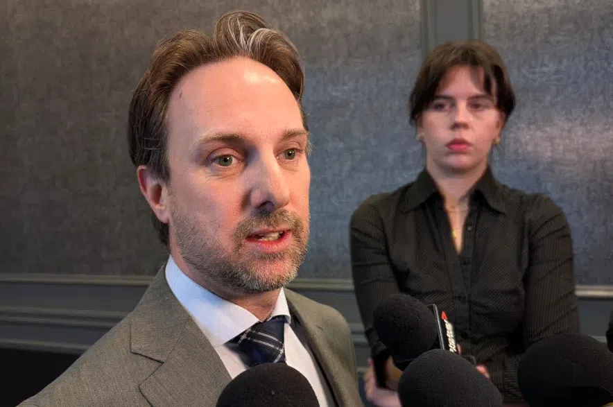 STEP CEO Chris Lane talks to reporters.