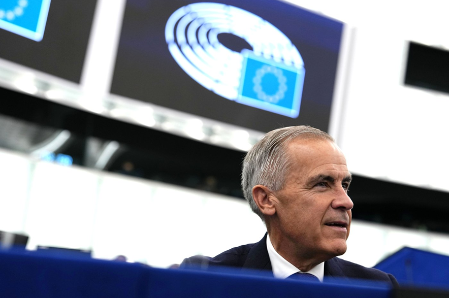 Prime Minister Mark Carney attends the State of the European Union address by President of the European Commission Ursula von der Leyen, at the European Parliament in Strasbourg, France, on Wednesday, Sept. 16, 2026.