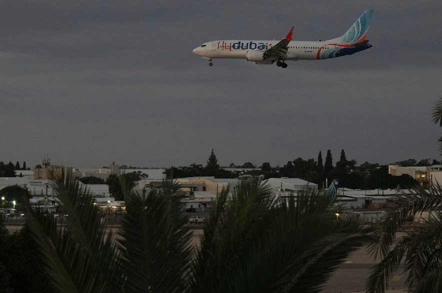 A FlyDubai aircraft carrying Israelis who experienced an emergency landing in Saudi Arabia arrives at Ben Gurion International Airport, near Tel Aviv, Israel, Wednesday, Sept. 30, 2026.
