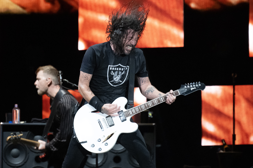 Foo Fighters lead singer Dave Grohl performs Saturday, July 8, 2023 at the Quebec Summer Festival in Quebec City.