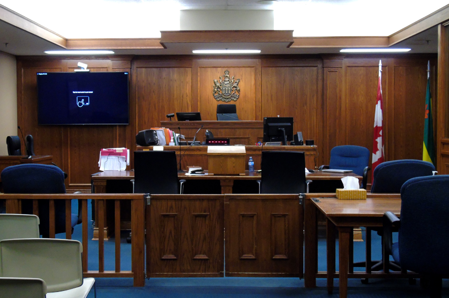 A courtroom in Regina Provincial Court.
