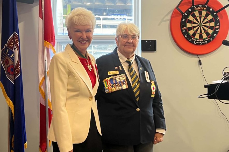 Lieutenant Governor Bernadette McIntyre receives poppy