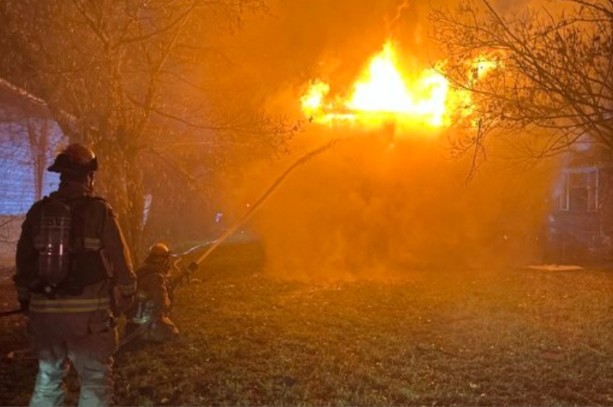 A house fire on Cameron Street in Regina on Oct. 29, 2026.