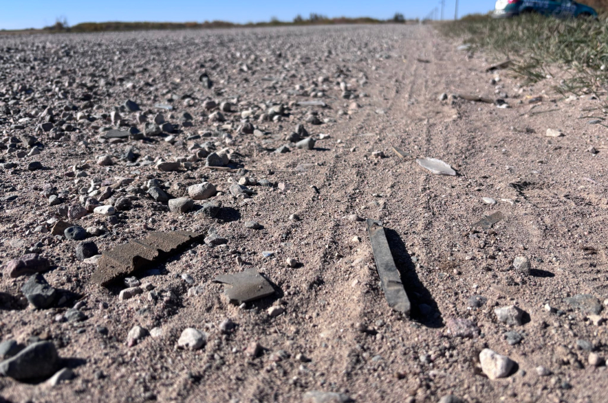 The site of the crash near Foam Lake that killed 40-year-old Amber, eight-year-old Everly and five-year-old Isla on Oct. 2, 2026.