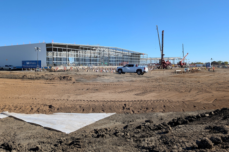 Construction at the Bell AI data centre site just south of Regina on Oct. 1, 2026.