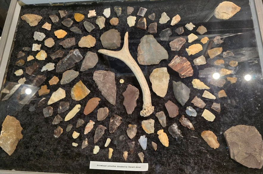 Reece's arrowhead collection at Pebble Rebel Dune Saloon.