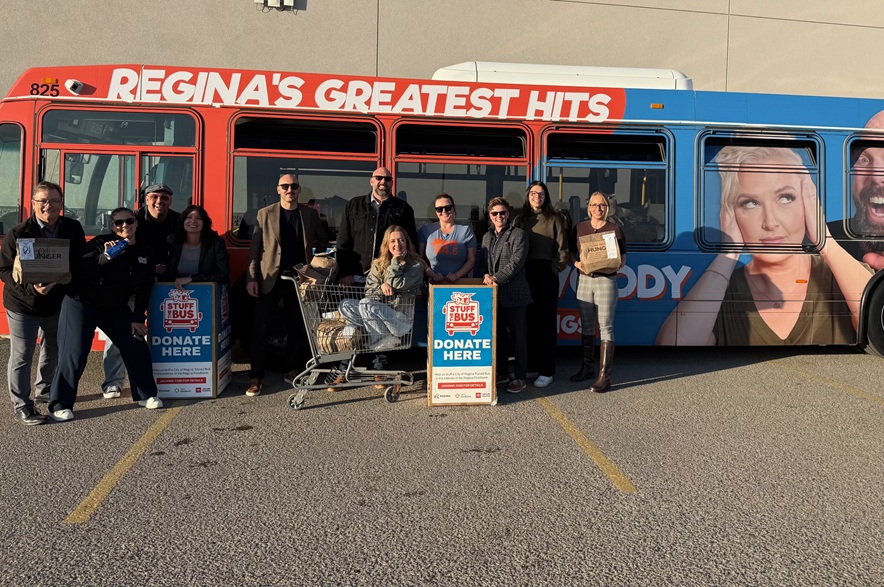 stuff the bus campaign in Regina