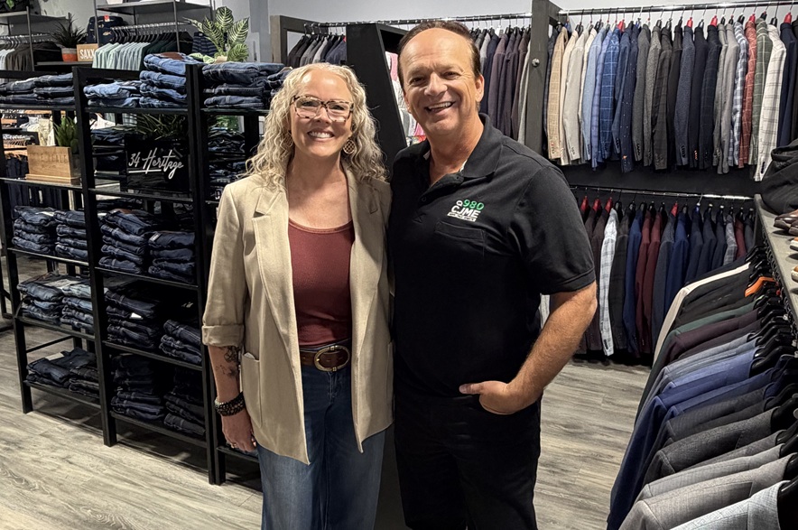 Greg Morgan and Trina Johnson of Trinos Menswear