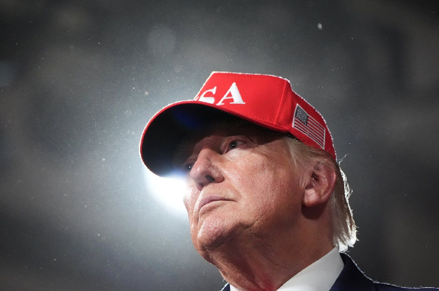 President Donald Trump speaks at a campaign rally at Majestic Valley Arena, Wednesday, Oct. 14, 2026, in Kalispell, Mont.