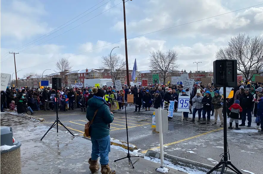 Nearly 2000 supporters show up to education rally in Saskatoon