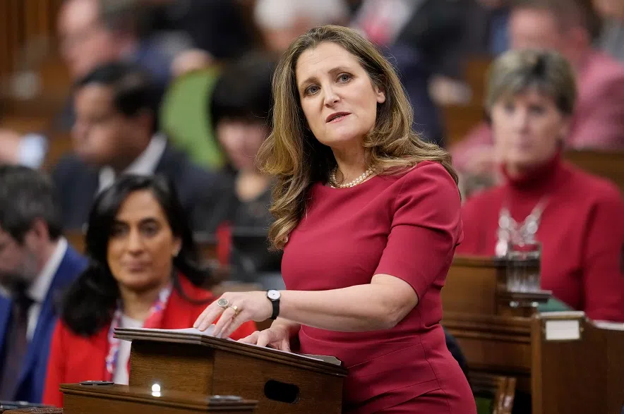 Federal government expects $40-billion deficit this year: Freeland