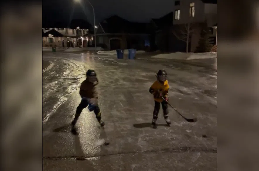 WATCH: Kids skate on slick Saskatoon streets
