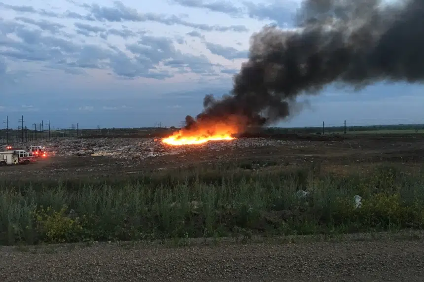 Saskatoon fire crews battle landfill blaze