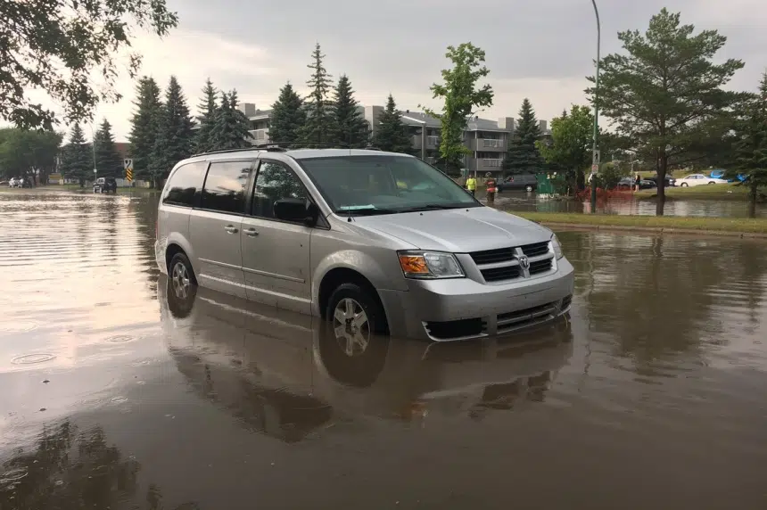 Saskatoon streets flood after heavy rain, hail hits city