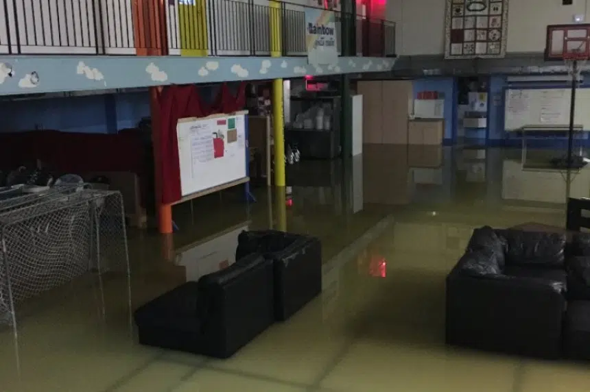 Rainbow Youth Centre gym floor damaged by severe flooding