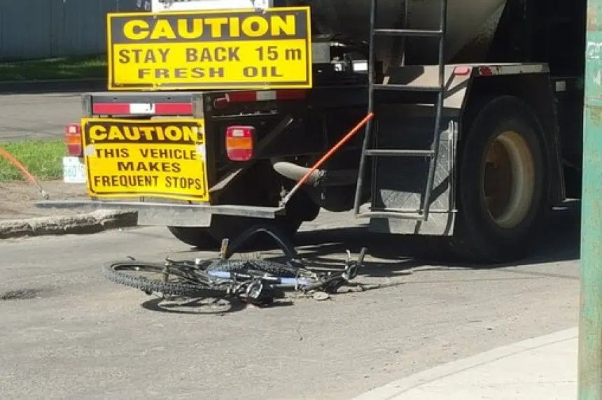 Cyclist sent to hospital after collision with city truck