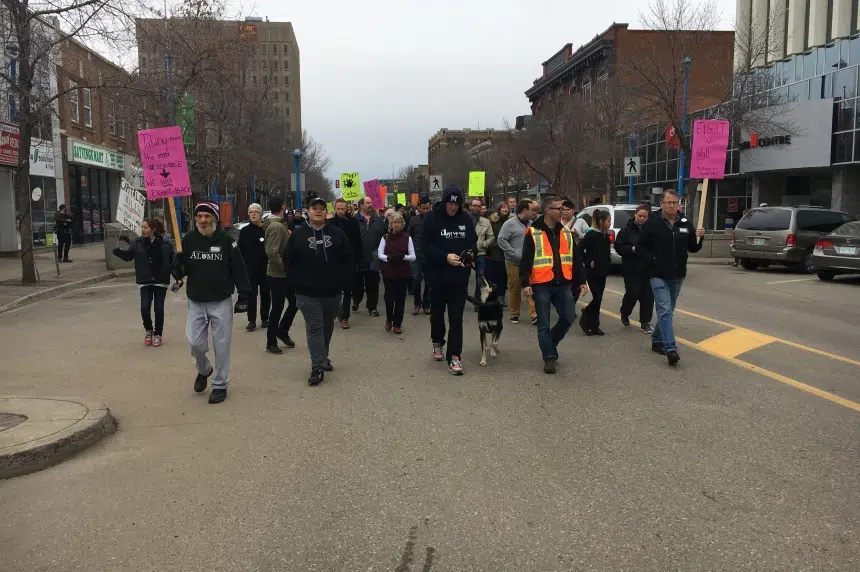 Hundreds protest Lighthouse funding cuts in Saskatoon