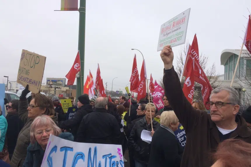 Dozens rally against government's decision to scrap STC