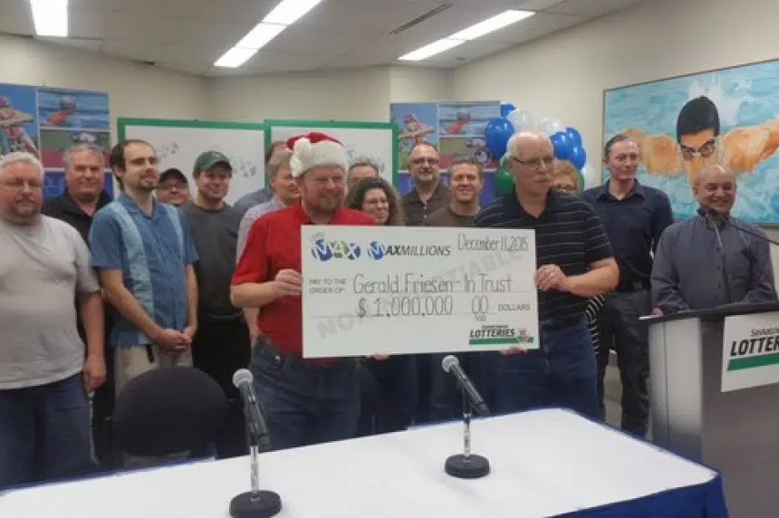 Saskatoon co-workers split big lotto win