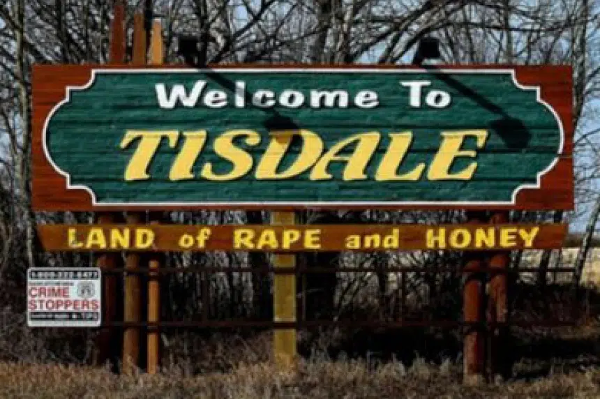 Tisdale drops town slogan "Land of Rape and Honey"
