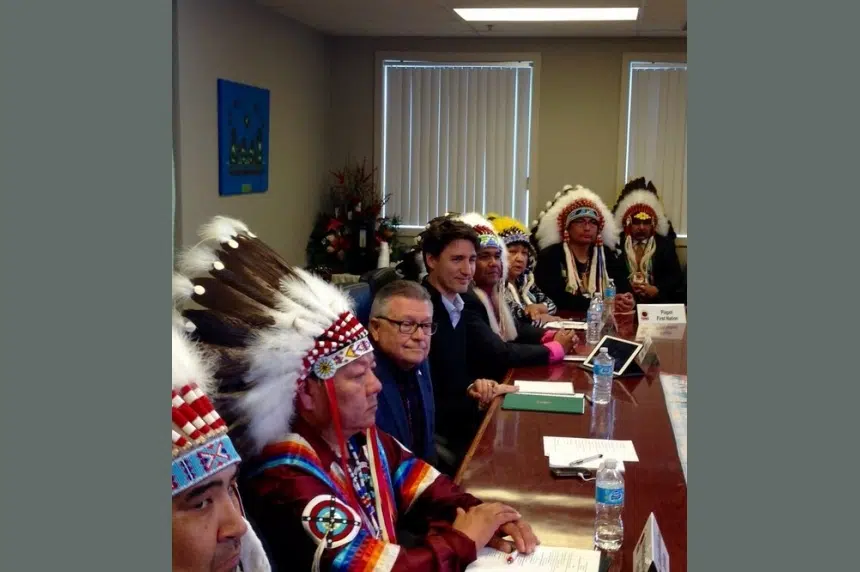 Prime Minister Justin Trudeau meets with First Nations chiefs in Fort Qu'Appelle