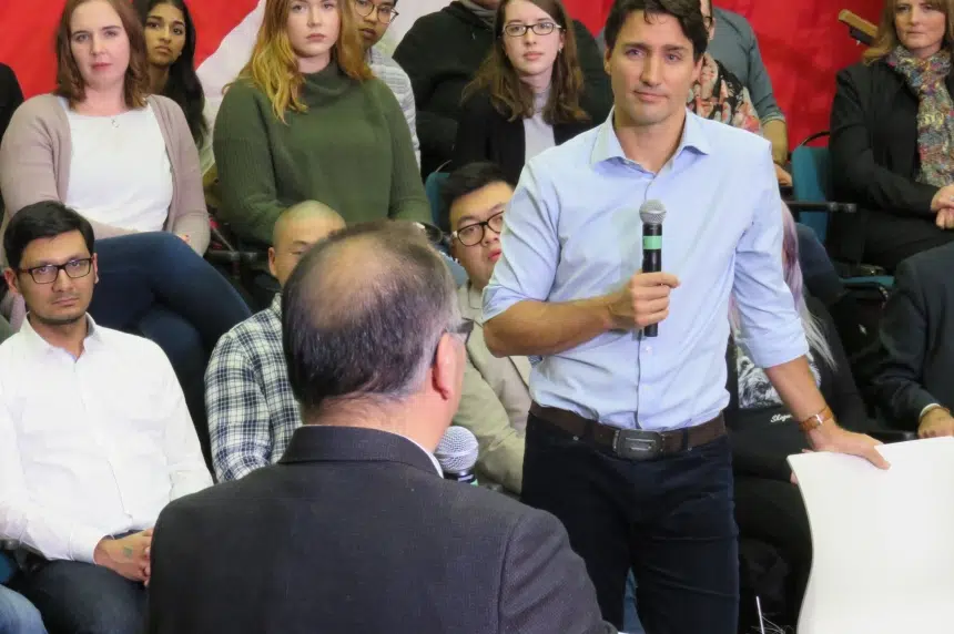 Trudeau speaks to packed theatre for Saskatoon town hall