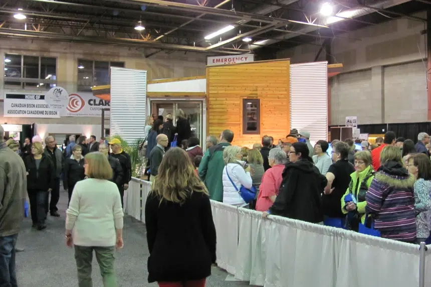 People line up to see tiny house at Regina trade show