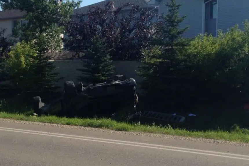 Truck rolls at northwest Regina intersection