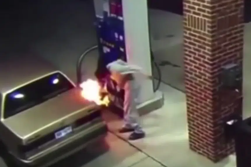 VIDEO: Man's use of lighter to burn spider near fuel door leads to fire at Detroit-area gas station