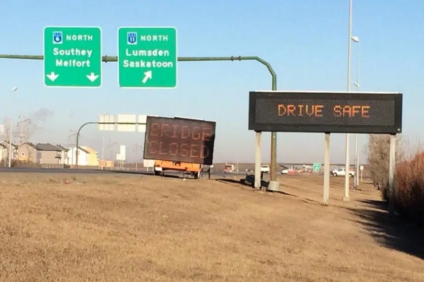 Highway 11 overpass north of Regina closed