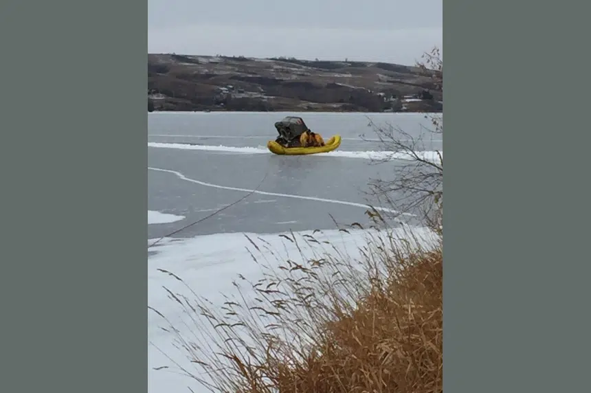 2 men taken to hospital after truck breaks through ice on Sask. lake