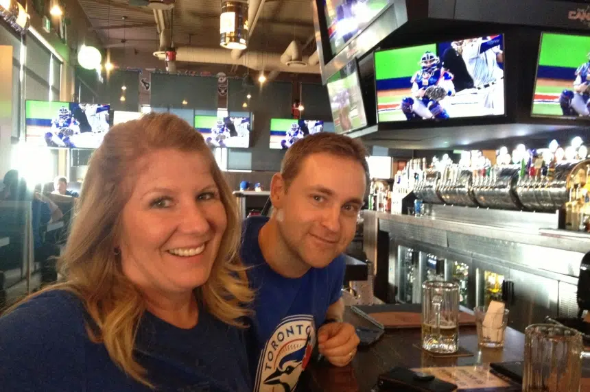 Blue Jays fans take in opening playoff game