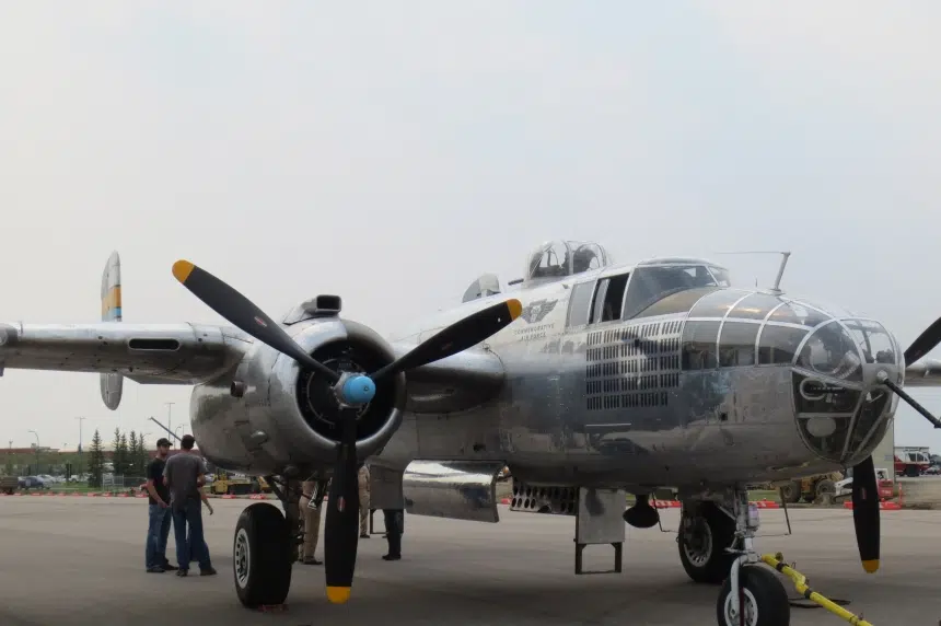 PHOTOS/VIDEO: Historic B-25 bomber soars over Regina