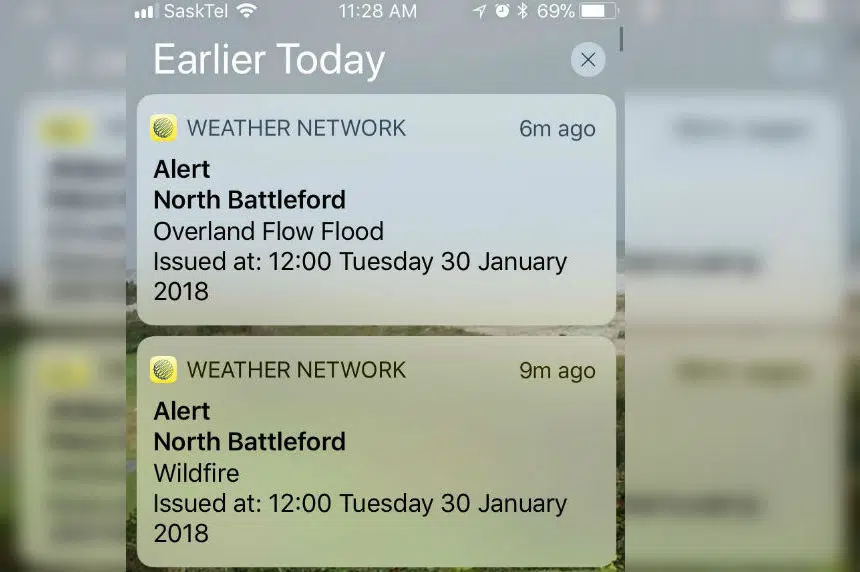 SaskAlert sends false alert about wildfire and flood in North Battleford